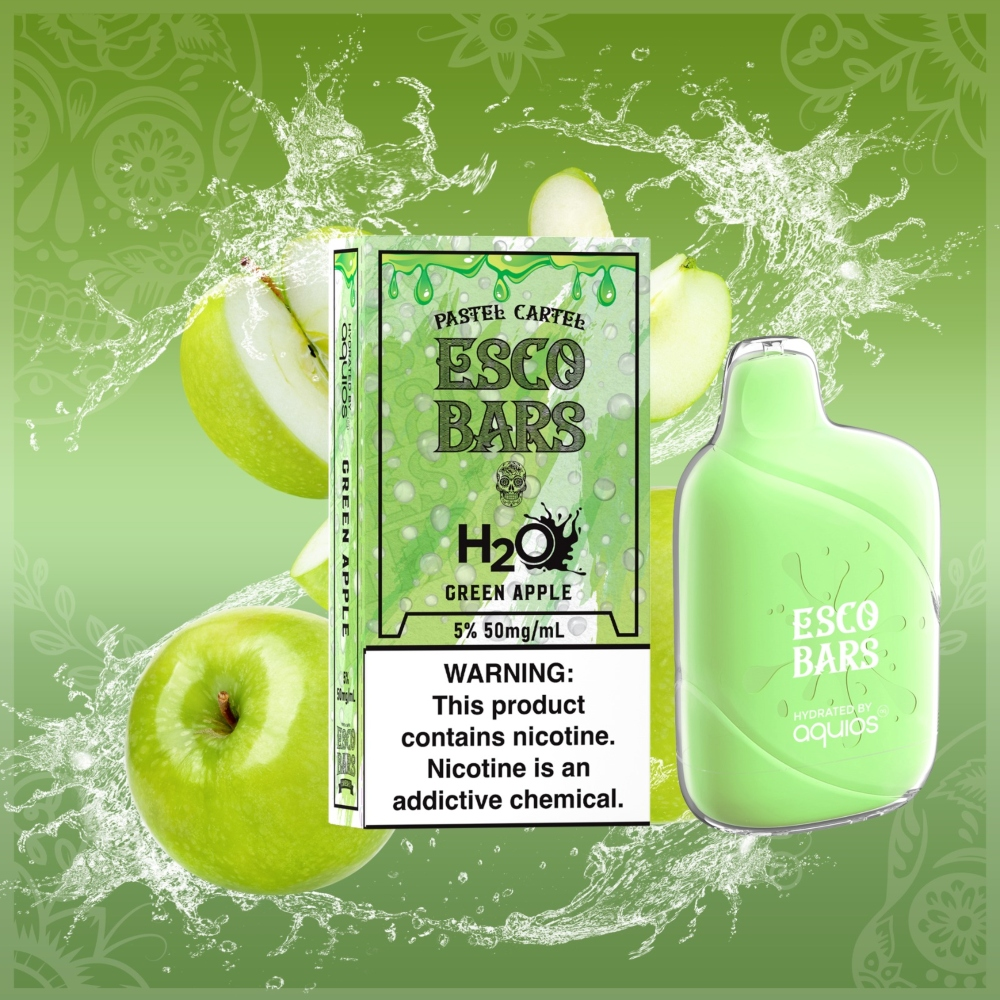 Esco Bars H2O 6000 Puff - Green Apple - QNI Wholesale