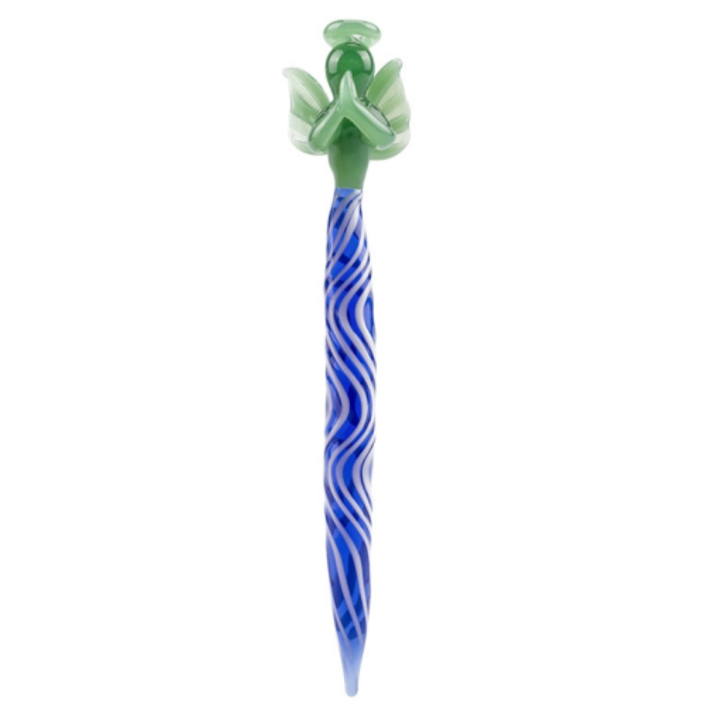 GLASS NECTAR COLLECTOR WITH GLYCERIN IN MIDDLE MULTI COLOR