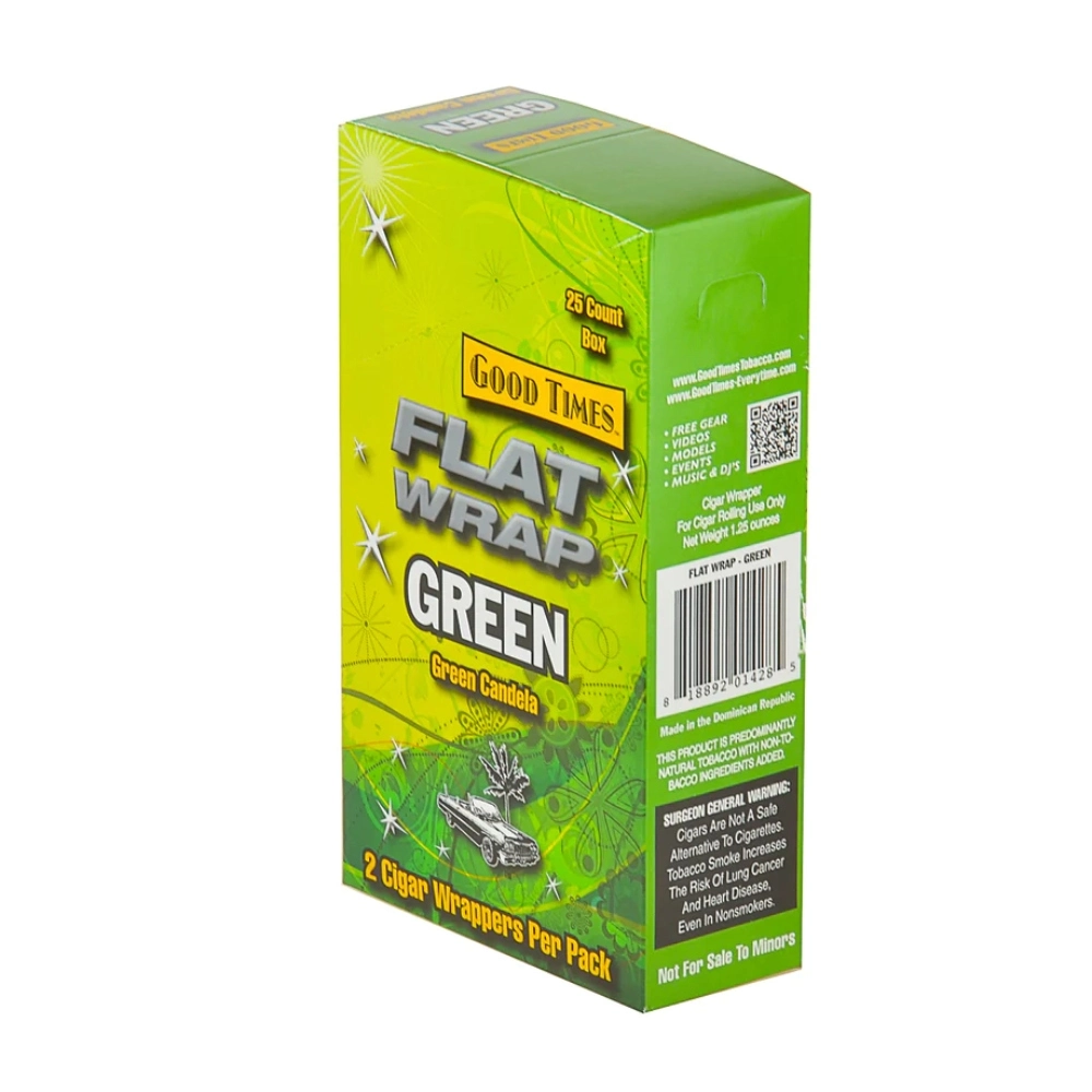 GOOD TIMES FLAT WRAPS 25/2PK - GREEN