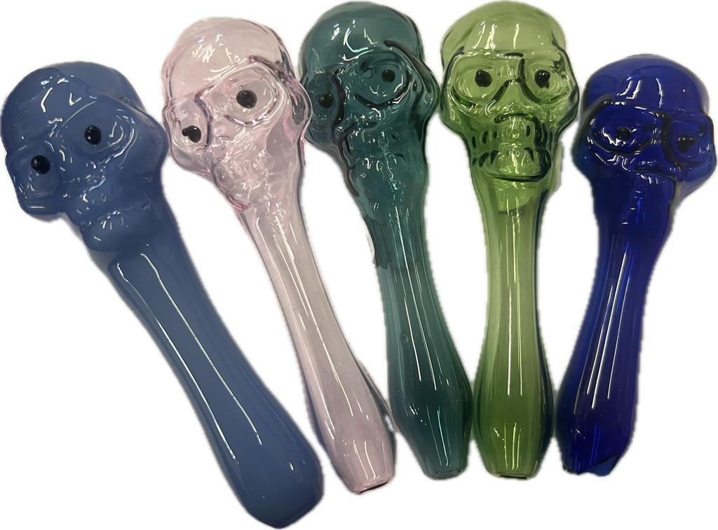 HAND PIPE SKULL GLASS ASSORTED COLOR
