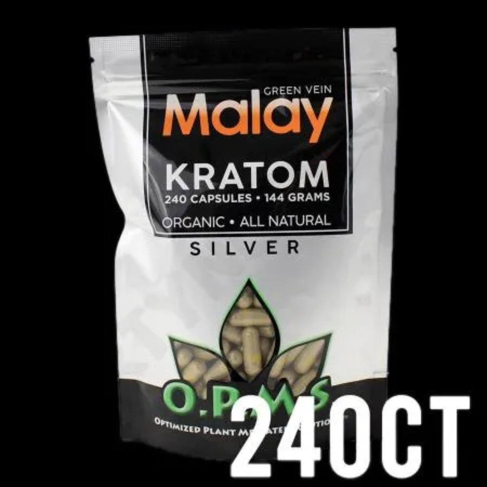 OPMS SILVER - GREEN VEIN THAI 144G 240 CAPS KRATOM