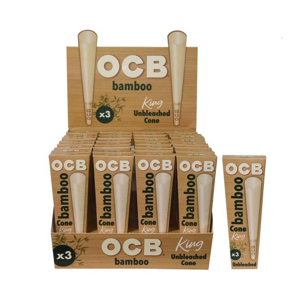 OCB BAMBOO UNBLEACHED CONE KING 32/3PK