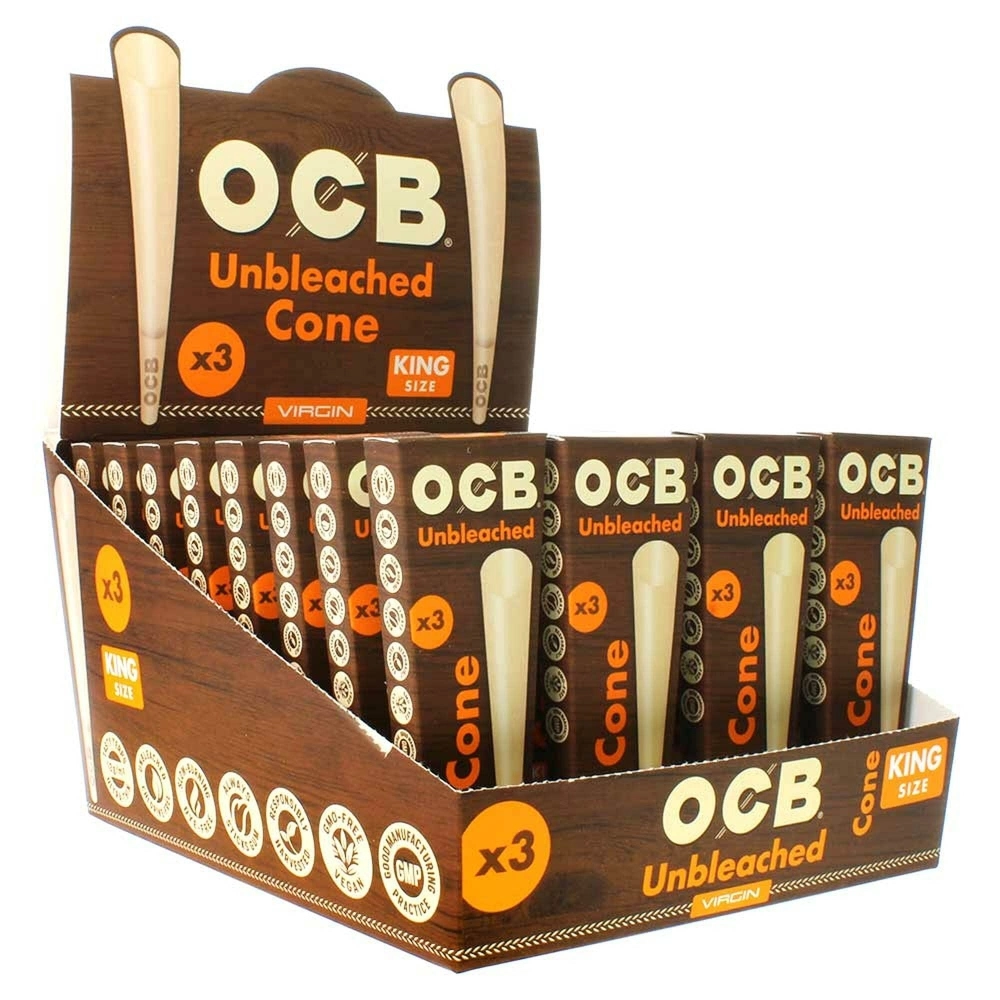 OCB VIRGIN CONES 1 1/4 UNBLEACHED 32/6PK