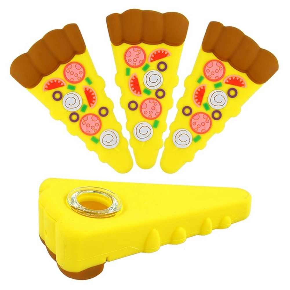 SILICONE HAND PIPE PIZZA SLICE VEGIE STYLE