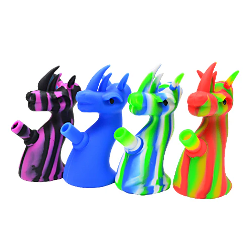 SILICONE DRAGON BUBBLER ASSORTED COLORS