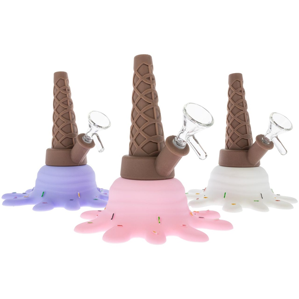SILICONE WATERPIPE MELTED ICE CREAM - ASSORTED COLOR