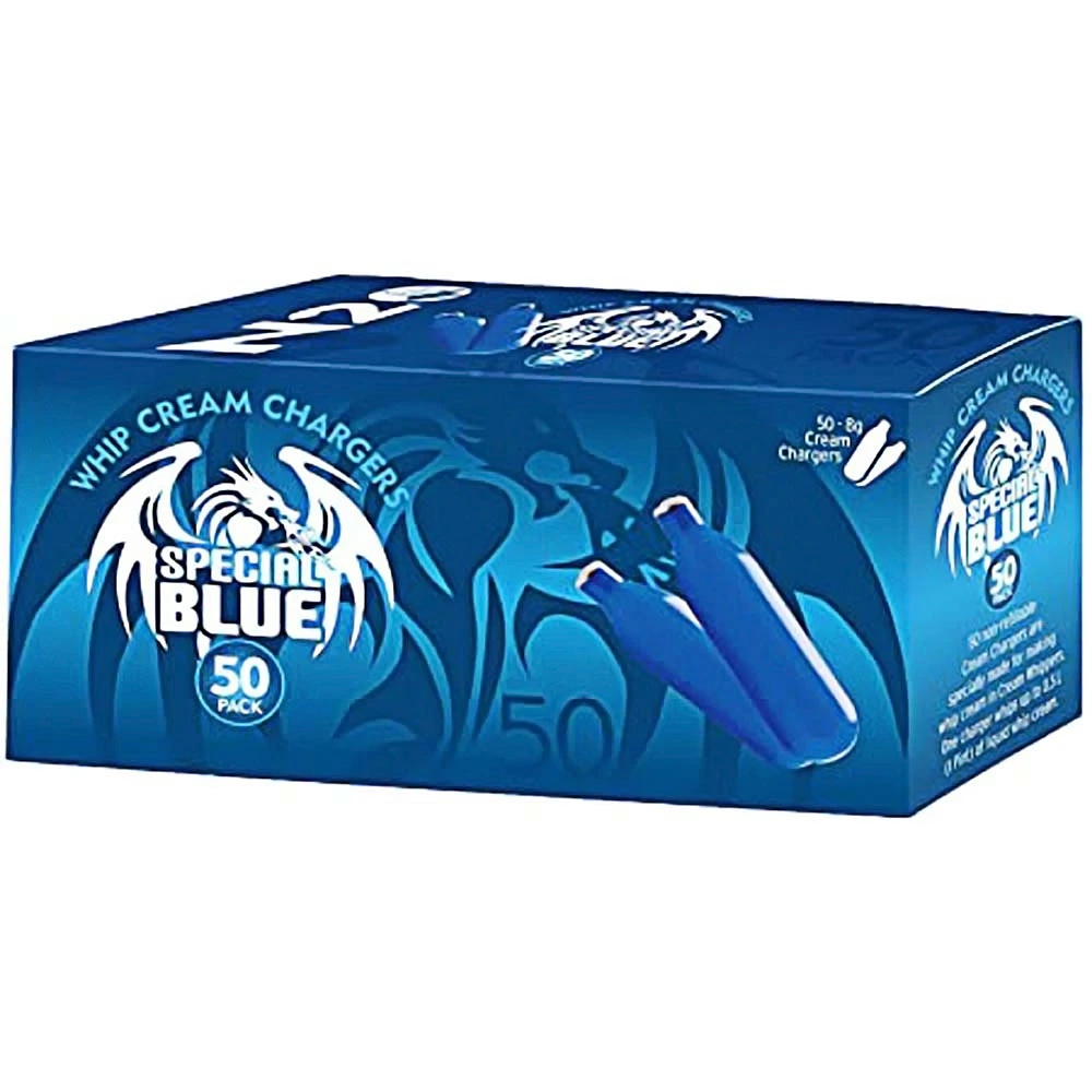 SPECIAL BLUE CREAM CHARGERS 50PK  (Culinary/Food Purposes Only)
