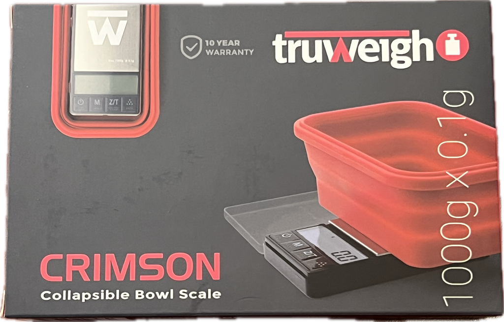 TRUWEIGH CRIMSON SCALE COLLAPSIBLE BOWL 1000G X 0.1G DIGITAL SCALE