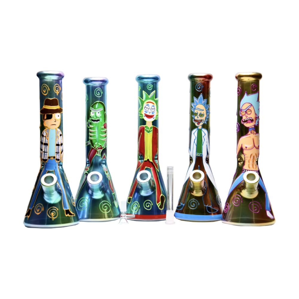 WATERPIPE 14 INCH THICH RICK AND MORTY ART