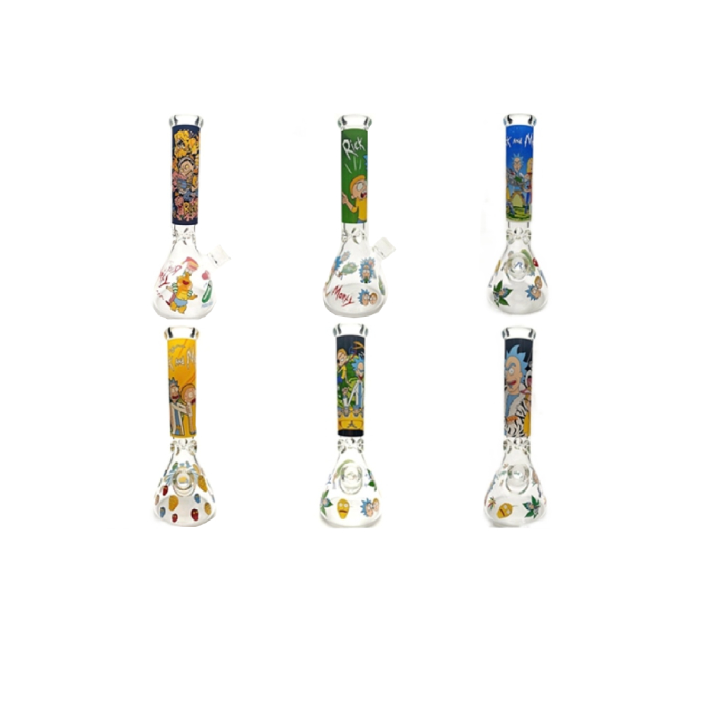 WATERPIPE 14 INCH THICH RICK AND MORTY CLAYED ART