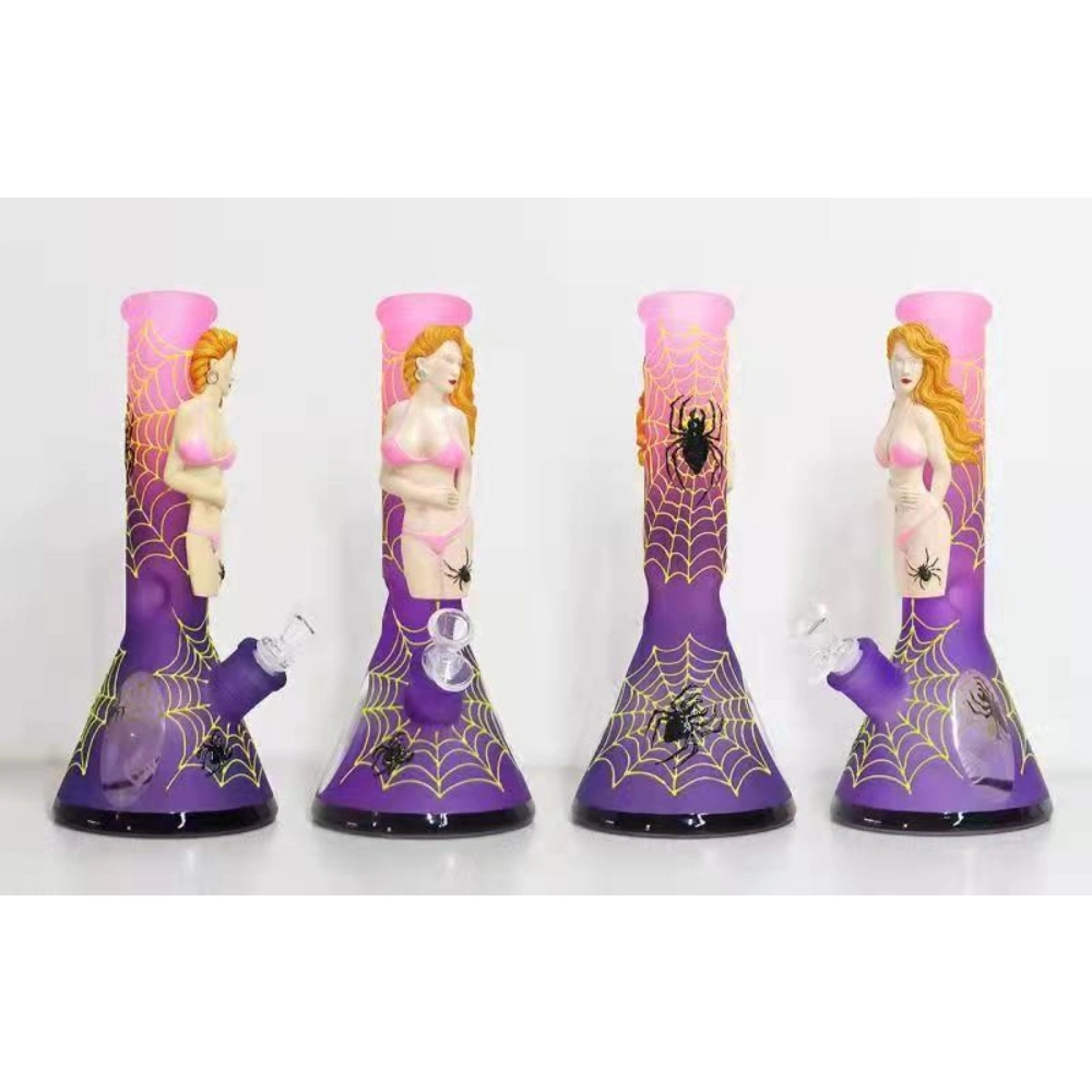 WATERPIPE 14-INCH THICK GLASS WOMEN IN ON THE BEACH