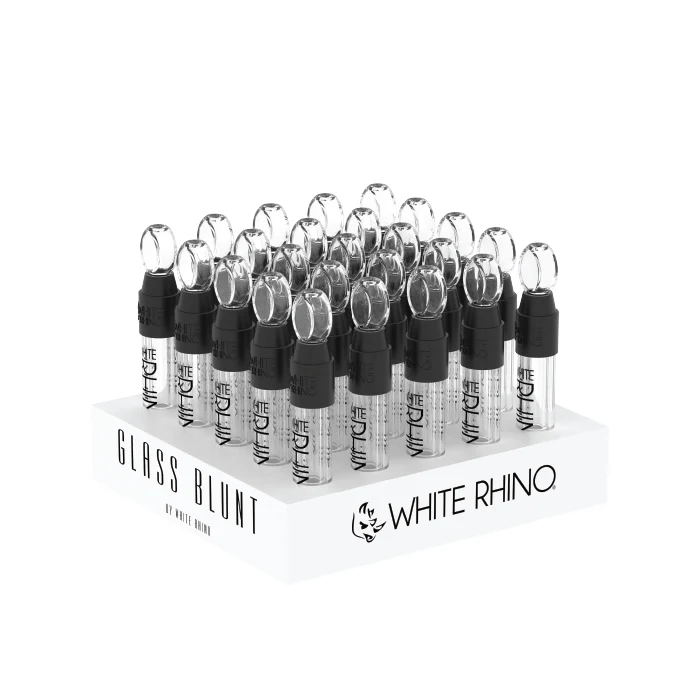 WHITE RHINO GLASS BLUNT SLIDER - 25 COUNT DISPLAY