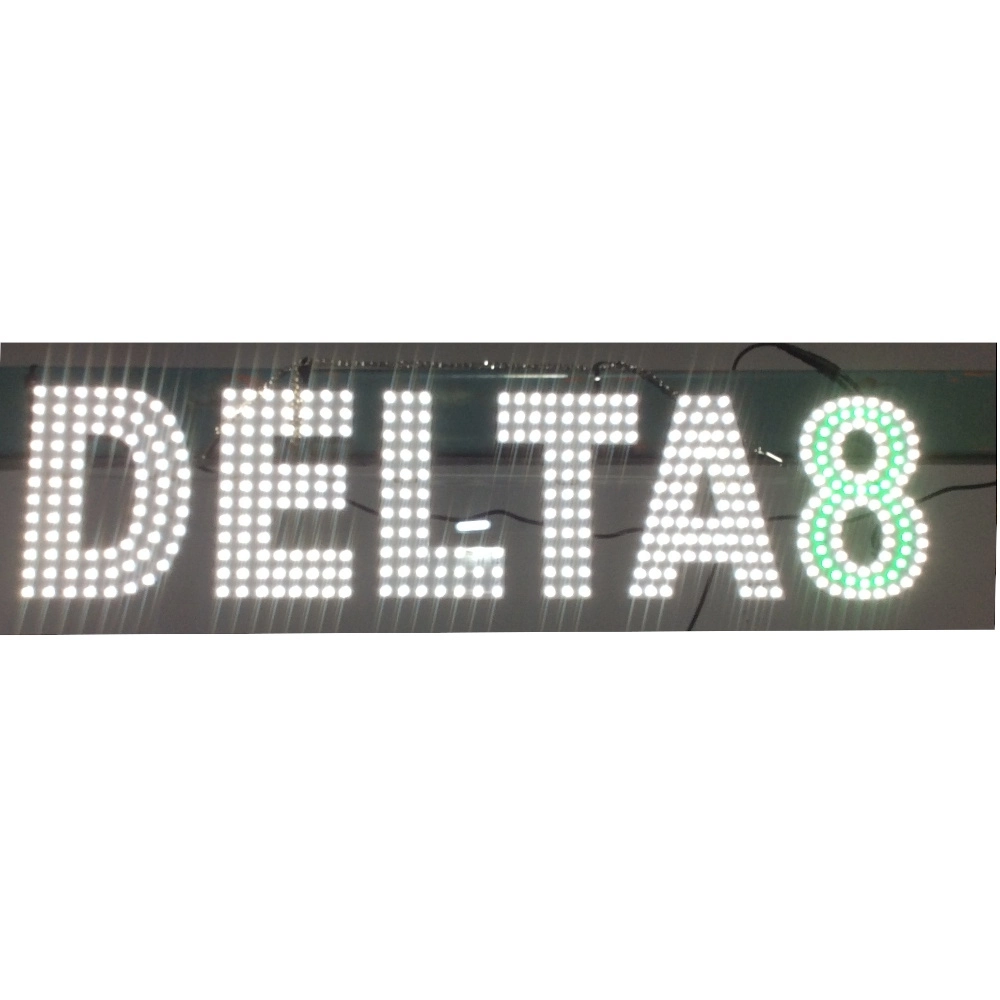 WINDOW SIGN 7X30" WHITE DELTA8