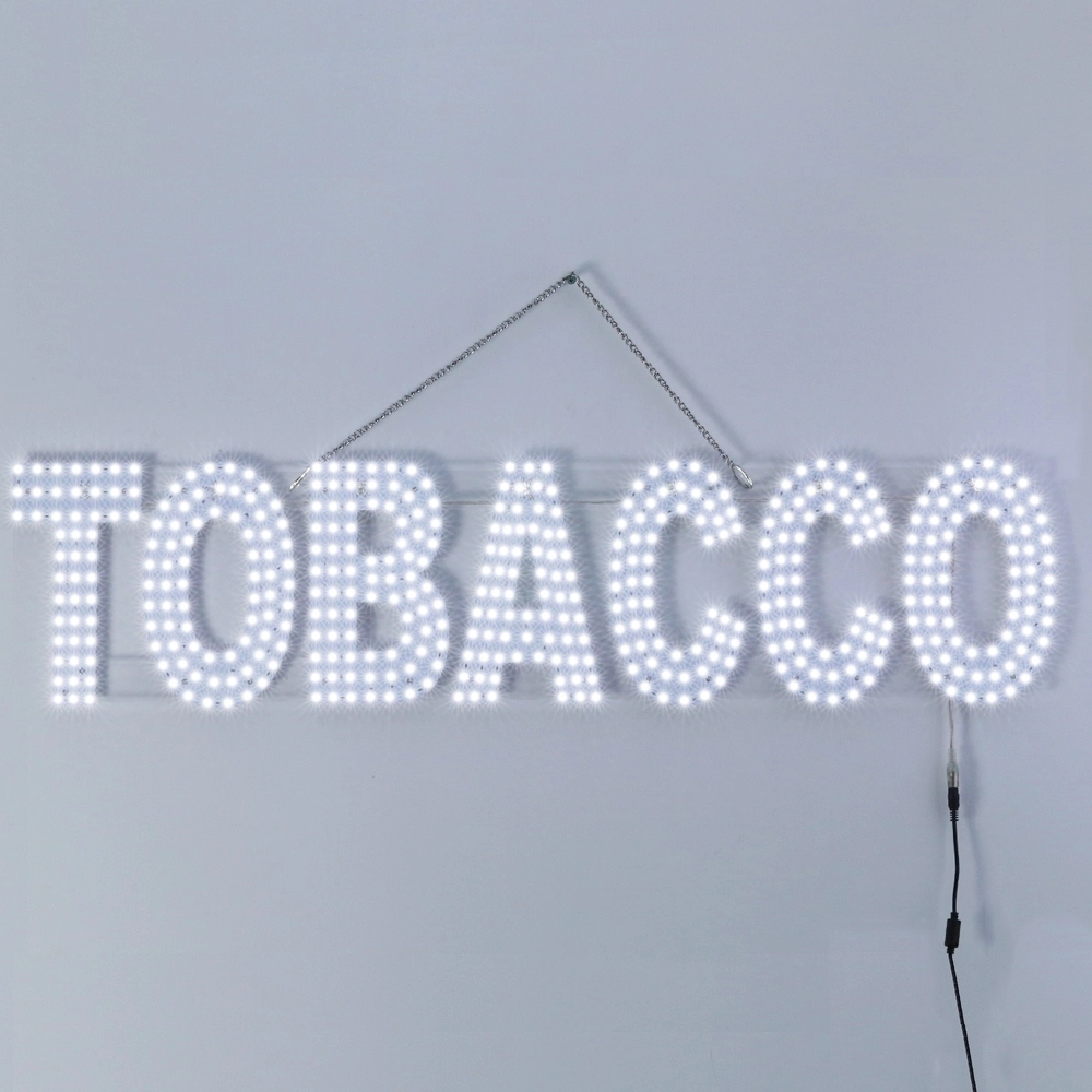 WINDOW SIGN 9X38" WHITE TOBACCO