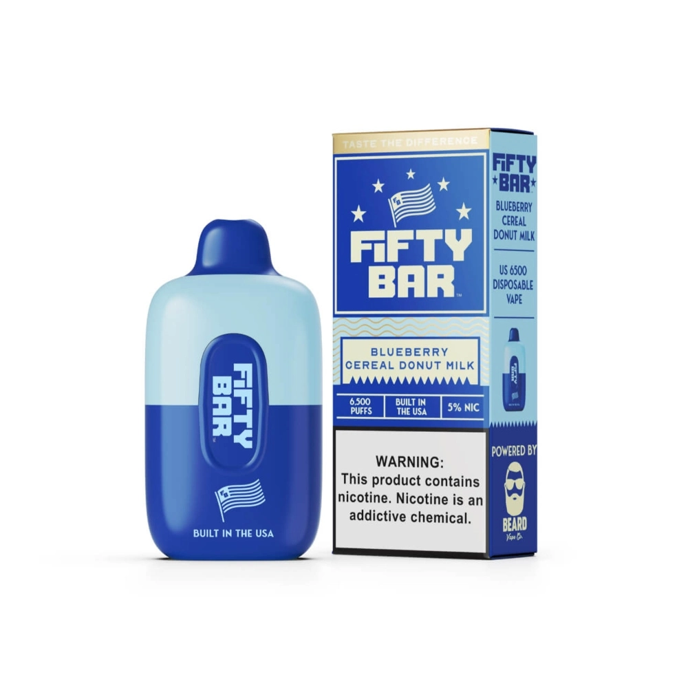 [Q-2000-11] FIFTY BAR 16ML 6500 PUFFS 5PK (Blueberry Cereal Donut Milk)