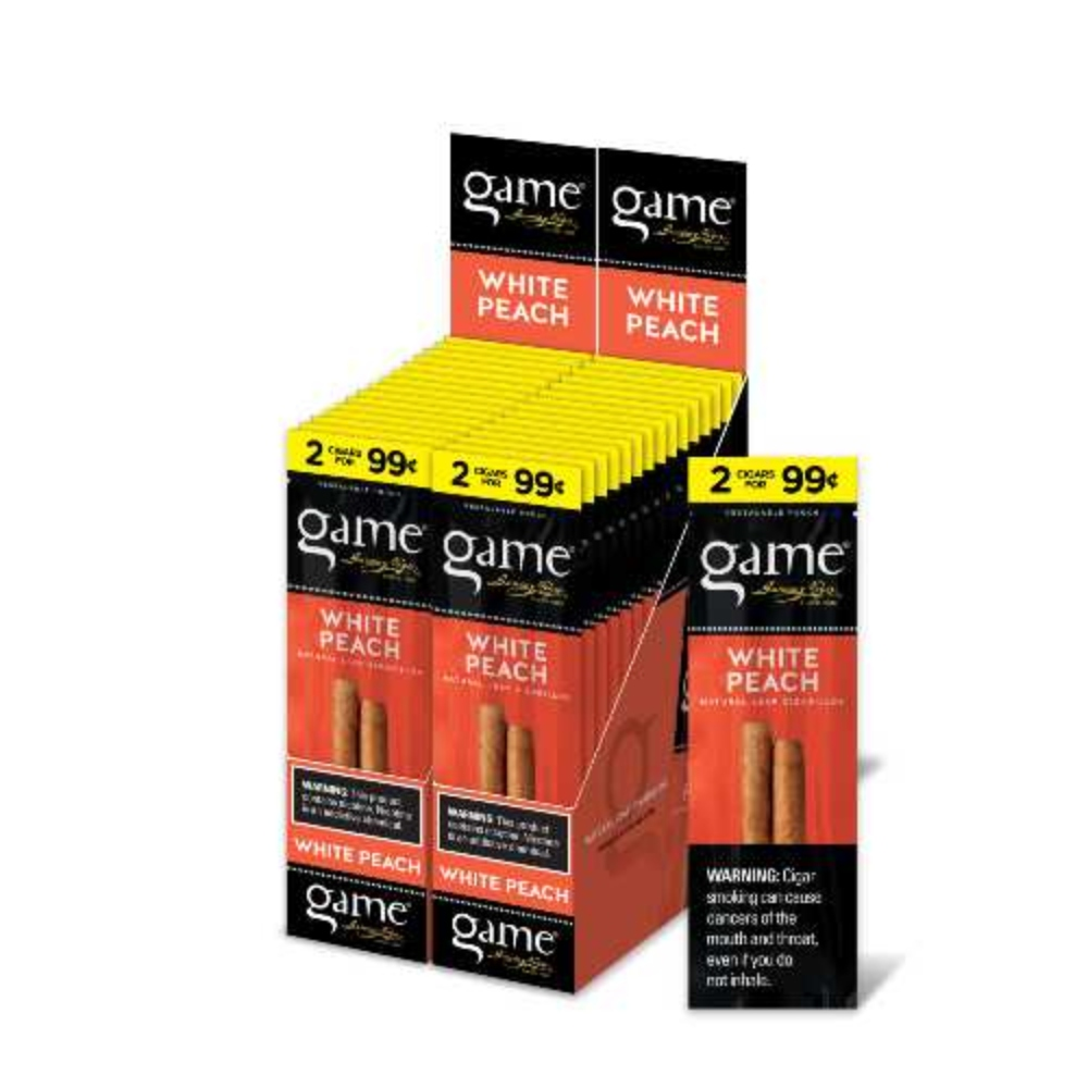 [Q-2058-06] GAME CIGARILLOS 2/$1.29 (White Peach)