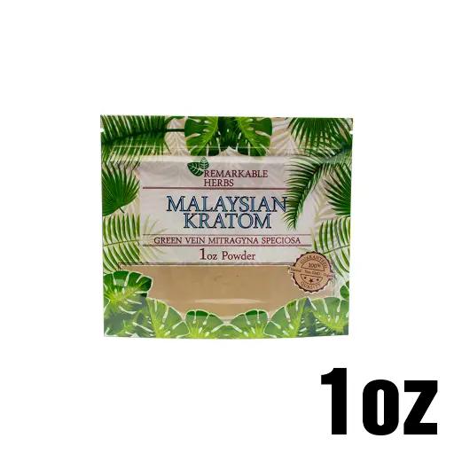 [Q-3211-01] REMARKABLE HERBS KRATOM 1OZ (Green Vein Malaysian)