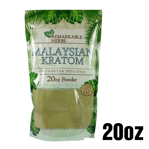 [Q-3212-01] REMARKABLE HERBS KRATOM 20OZ (Green Vein Malaysian)