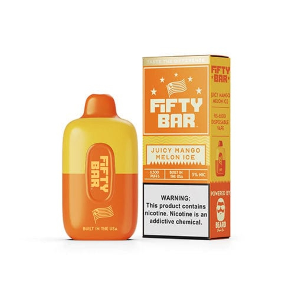 [Q-2000-04] FIFTY BAR 16ML 6500 PUFFS 5PK (Mango Melon Ice)