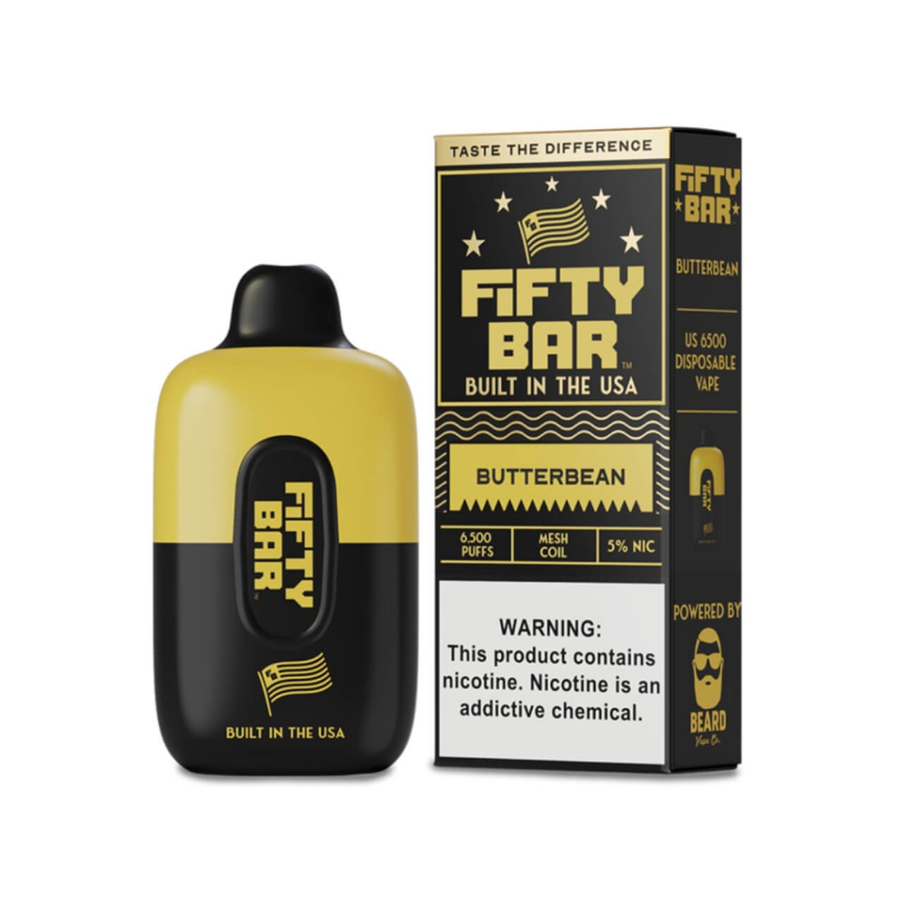 [Q-2000-08] FIFTY BAR 16ML 6500 PUFFS 5PK (Butterbean)