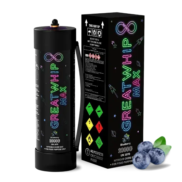 GREAT WHIP 2000G N2O TANKS 3.3L FLAVOR 1PK