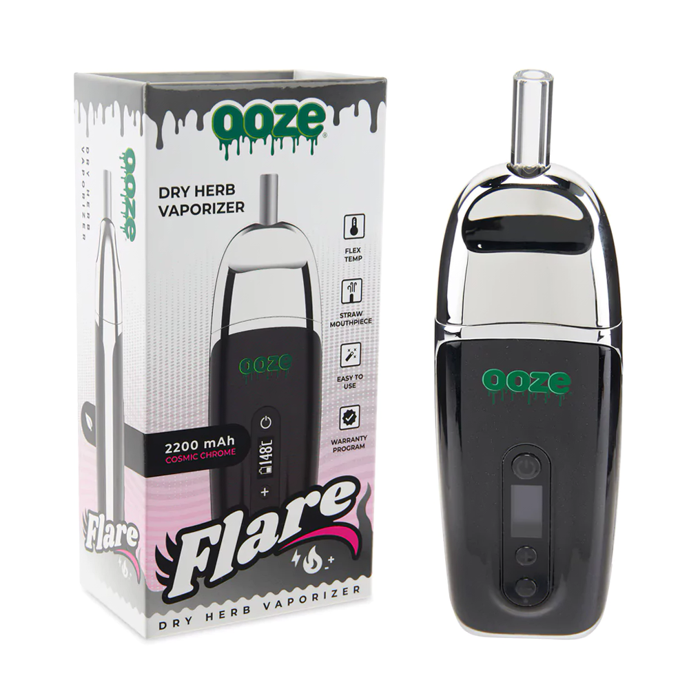 [Q-3007-02] OOZE FLARE DRY FLOWER VAPE (Cosmic Chrome)