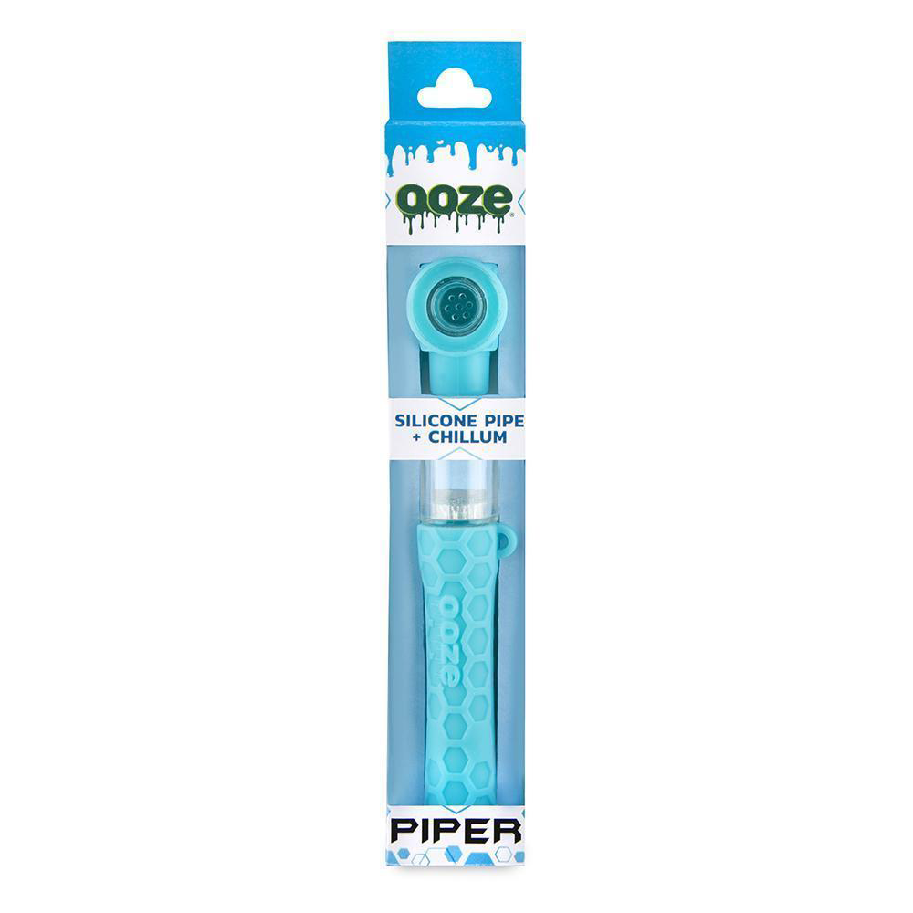 [Q-3013-03] OOZE PIPER SILICONE PIPE/CHILLUM (Teal)