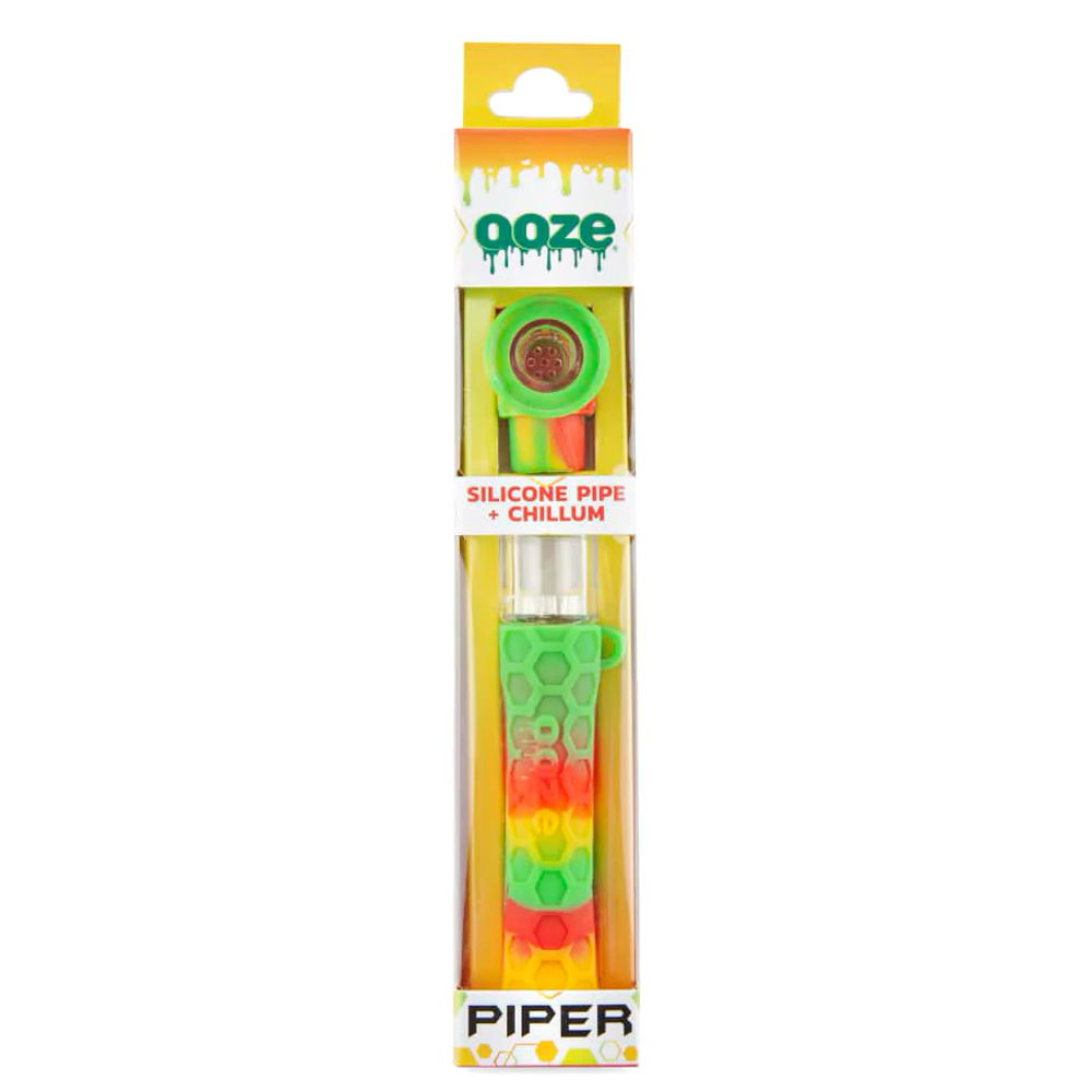 [Q-3013-01] OOZE PIPER SILICONE PIPE/CHILLUM (Rasta)