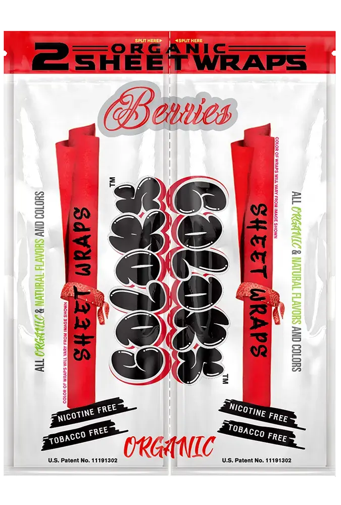 [Q-3031-09] ORGANIC COLOR SHEET WRAPS 2PK POUCH 25CT DISPLAY BOX (BERRIES)