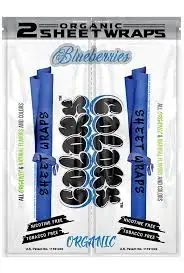 [Q-3031-07] ORGANIC COLOR SHEET WRAPS 2PK POUCH 25CT DISPLAY BOX (BLUEBERRIES)