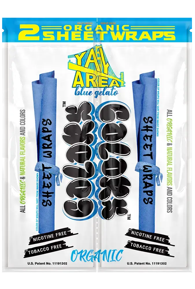 [Q-3031-08] ORGANIC COLOR SHEET WRAPS 2PK POUCH 25CT DISPLAY BOX (BLUE GELATO)