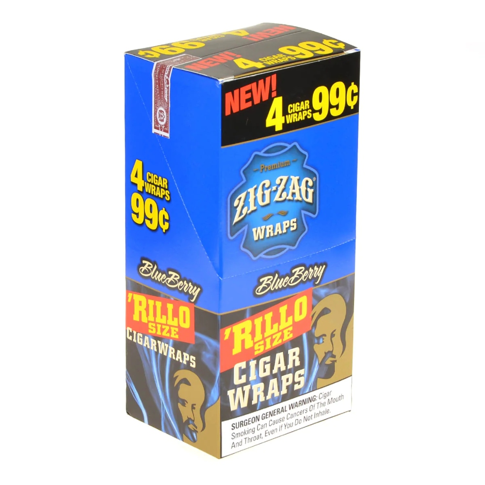 [Q-4202-05] ZIG ZAG RILLO SIZE CIGAR WRAPS 4 FOR $.99 (BlueBerry)