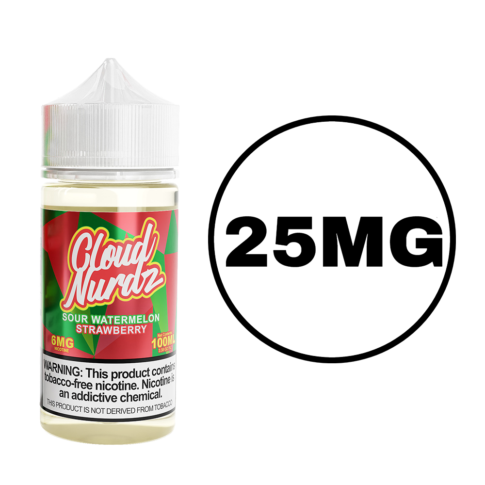 [Q-1627-25] CLOUD NURDZ SALTS 30ML (25MG, Sour Watermelon Strawberry)