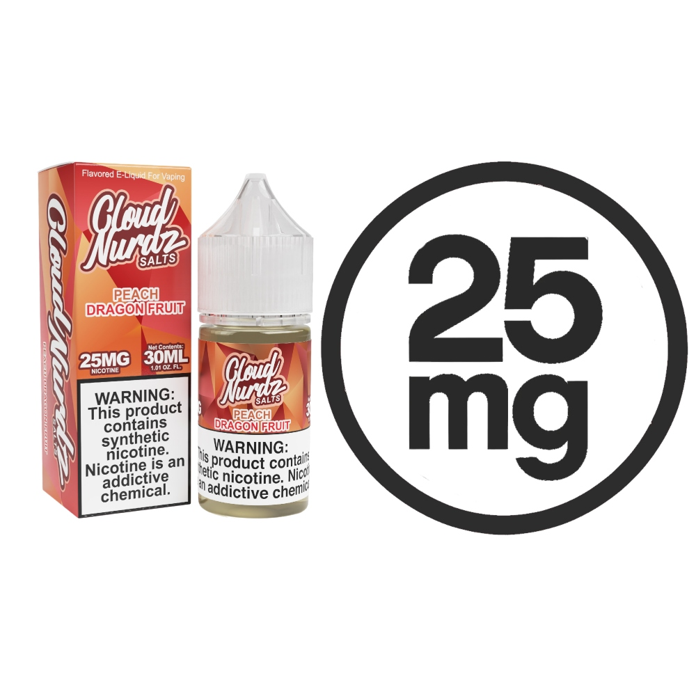 [Q-1627-05] CLOUD NURDZ SALTS 30ML (25MG, Peach Dragonfruit)