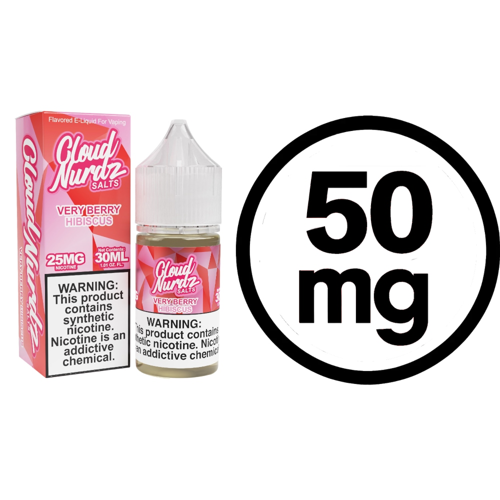 [Q-1627-12] CLOUD NURDZ SALTS 30ML (50MG, Very Berry Hibiscus)