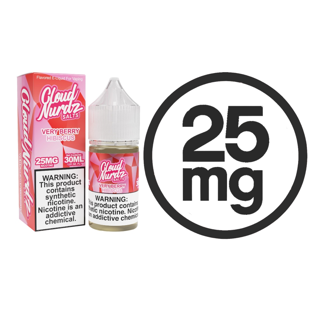 [Q-1627-11] CLOUD NURDZ SALTS 30ML (25MG, Very Berry Hibiscus)