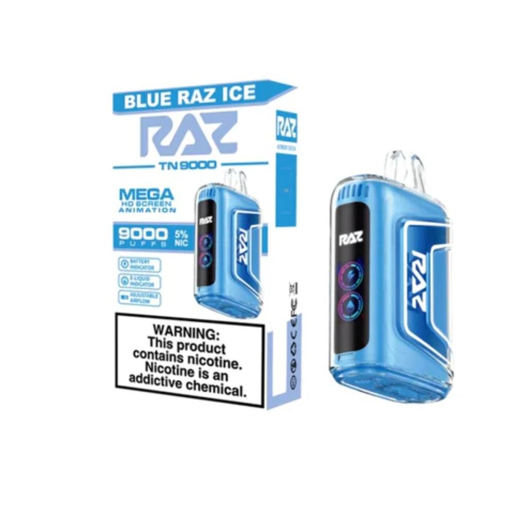 [Q-3209-16] RAZ TN9000 DISPOSABLE VAPE 5PK 12ML (Blue Raz Ice)