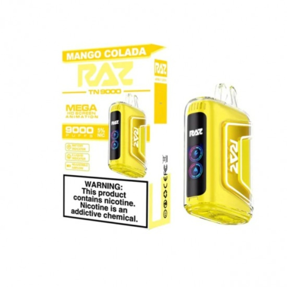 [Q-3209-23] RAZ TN9000 DISPOSABLE VAPE 5PK 12ML (Mango Colada)