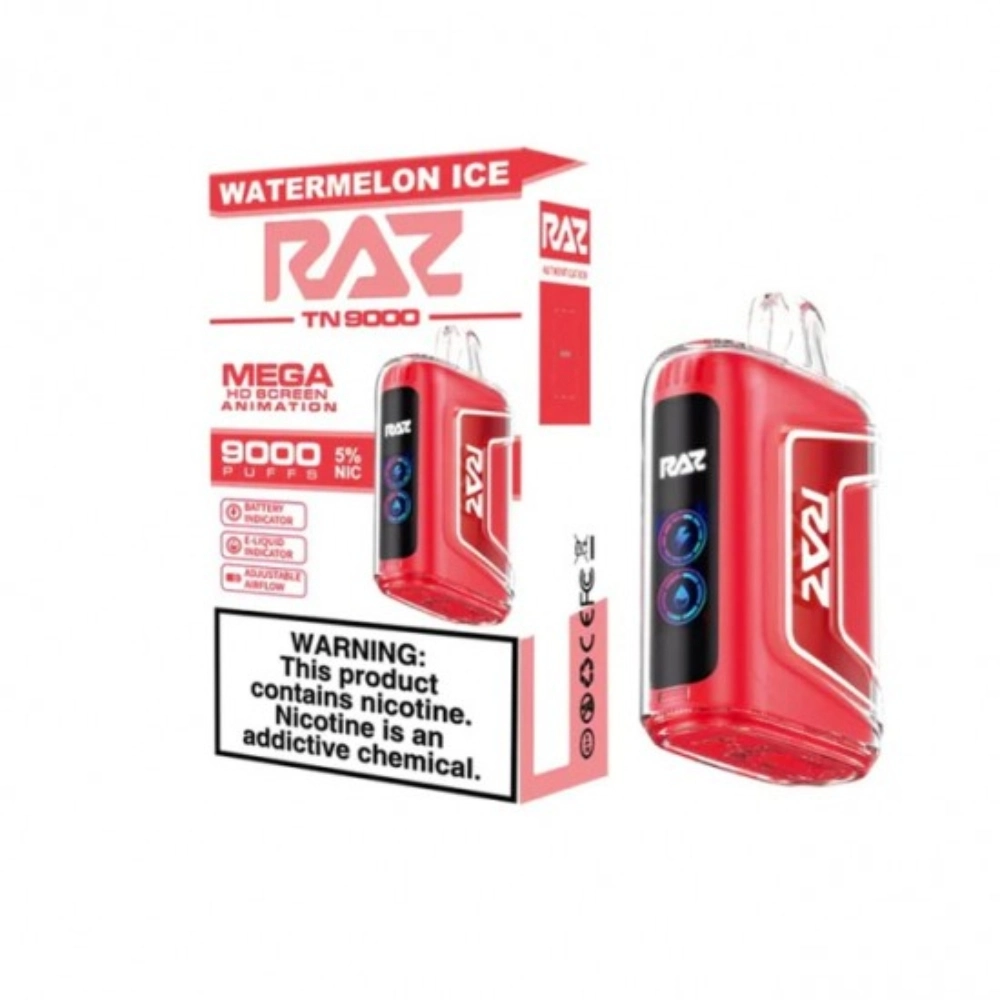 [Q-3209-26] RAZ TN9000 DISPOSABLE VAPE 5PK 12ML (Watermelon Ice)