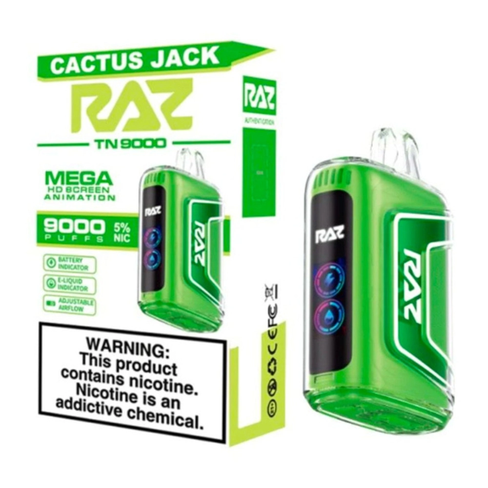 [Q-3209-28] RAZ TN9000 DISPOSABLE VAPE 5PK 12ML (Cactus Jack)