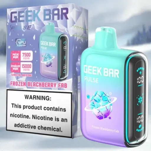 [Q-2070-05] GEEK BAR PULSE DISPOSABLE VAPE 15000 PUFFS 5PK 16ML FROZEN (Blackberry Fab)