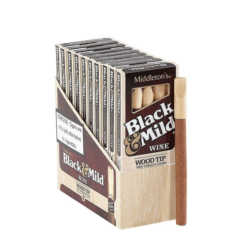 [Q-1394-05] BLACK & MILD CIGARS 5PK (Wine Wood Tip 5-Pack)