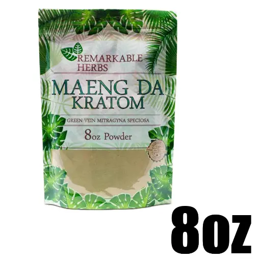 [Q-3214-03] REMARKABLE HERBS KRATOM 8OZ (Green Vein Maeng Da)