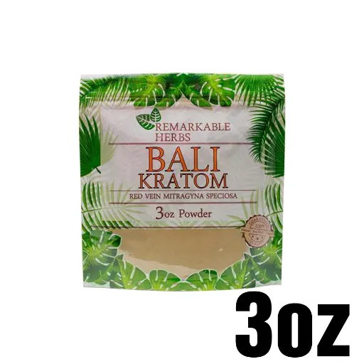 [Q-3213-02] REMARKABLE HERBS KRATOM 3OZ (Red Vein Bali)