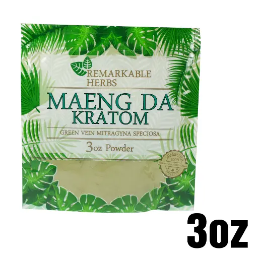 [Q-3213-03] REMARKABLE HERBS KRATOM 3OZ (Green Vein Maeng Da)