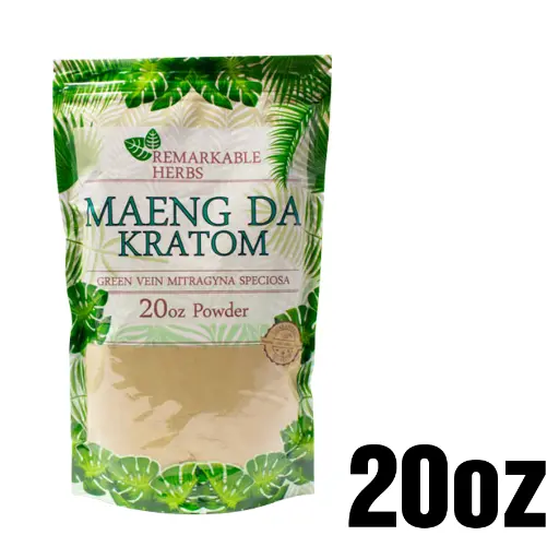 [Q-3212-03] REMARKABLE HERBS KRATOM 20OZ (Green Vein Maeng Da)