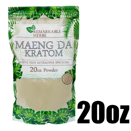 [Q-3212-04] REMARKABLE HERBS KRATOM 20OZ (White Vein Maeng Da)