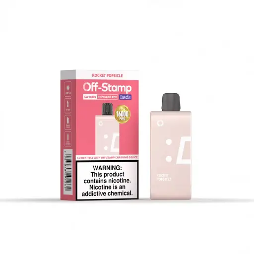 [Q-2942-04] OFF STAMP 16,000 Puff DISPOSABLE POD 17ML 5PK (Rockey Popsicle)