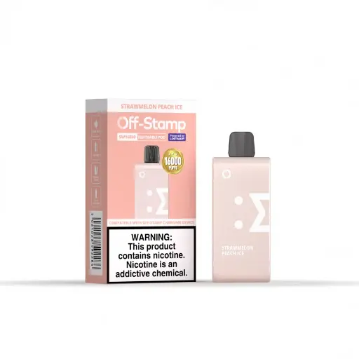 [Q-2942-06] OFF STAMP 16,000 Puff DISPOSABLE POD 17ML 5PK (Strawberry Peach Ice)