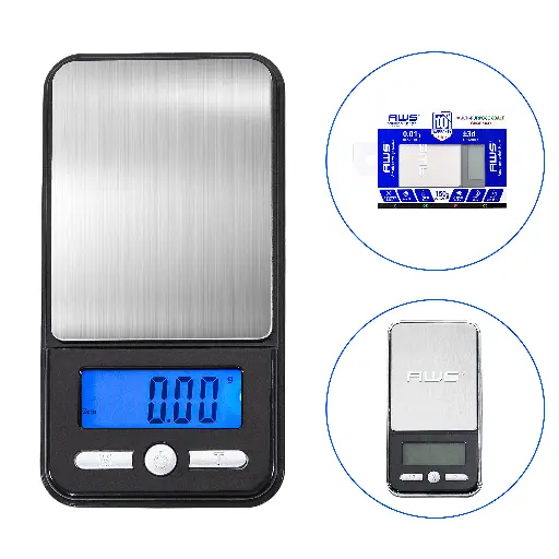 [Q-1255-02] SCALE AWS 150G X 0.01G POCKET SCALE (Silver)